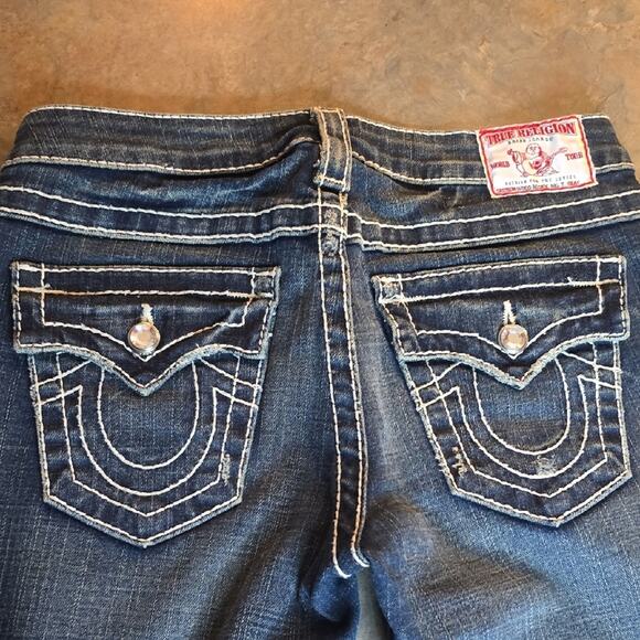 True Religion Dark Blue Boot Cut Jeans Size 26 X 34 - Picture 6 of 8